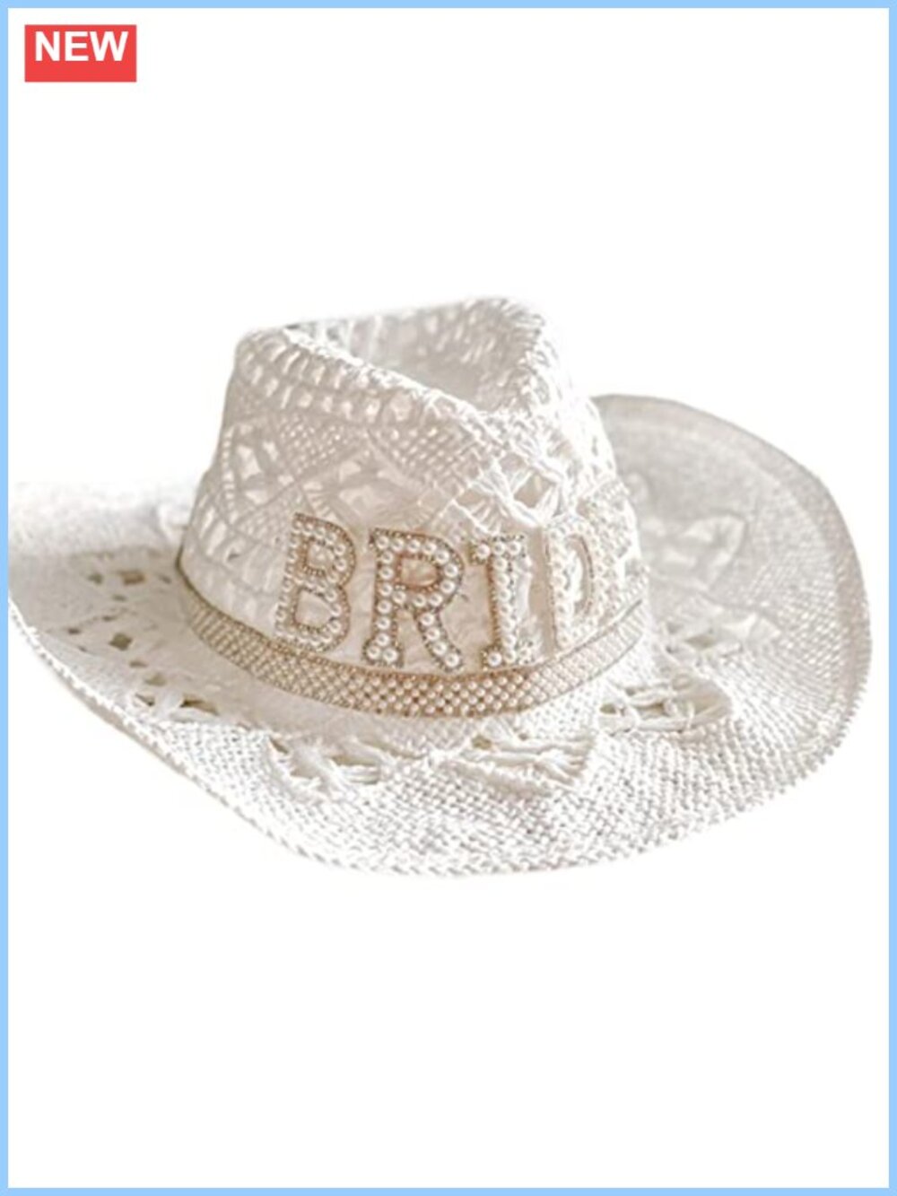 Adult Straw Cowboy Hat Sunproof Manual Vacation Bride Hollow Sun Caps